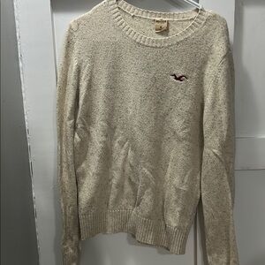 Hollister Cream Sweater with Logo